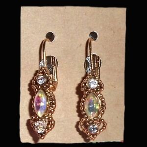 Aurora Borealis Vintage Signed Earrings